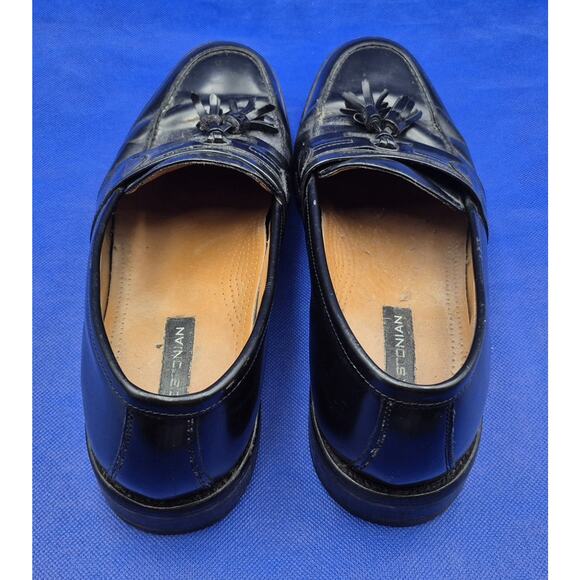 BOSTONIAN Florentine Black Leather Tassel Loafers Men Size 8.5 Made in India - Picture 7 of 14